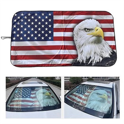 Sublimation Full Color Car Windshield Sun Shade w/ Pouch