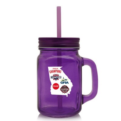 15 oz. Colored Mason Jars with Handle