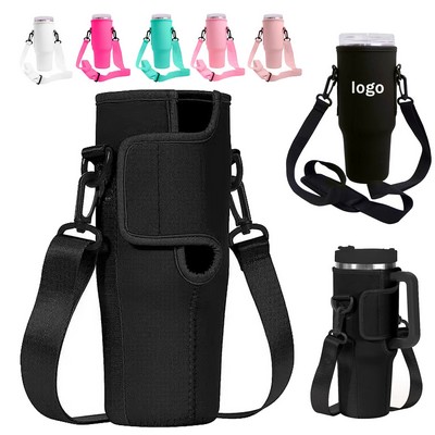 Water Bottle Carrier Bag With Adjustable Shoulder Strap