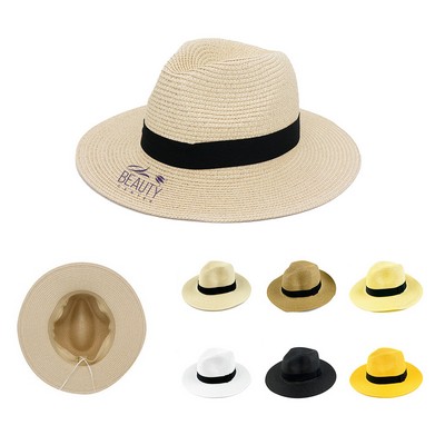 Wide Brim Straw Panama Beach Sun Hat