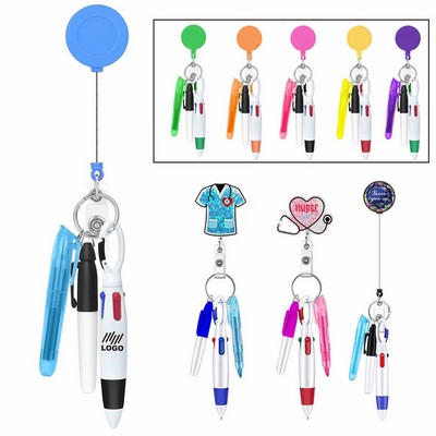 Nurse Ballpoint Pen Badge Clip Highlighter Marker Set