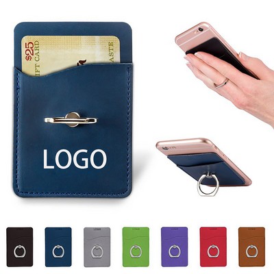 Premium PU Leather Phone Card Holder