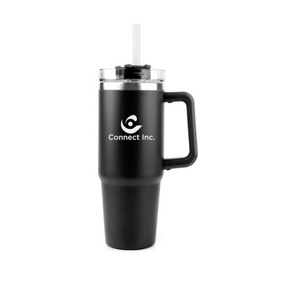 30 oz. Acropolis Vacuum Insulated Travel Mug with Straw - Screen Print