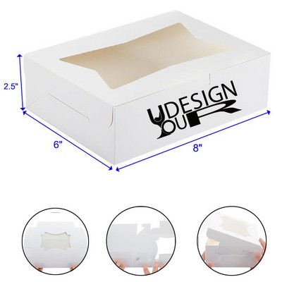 8 x 6 x 2.5 Inches Bakery Strawberries Chocolate Cookie Donut Boxes with Clear Window