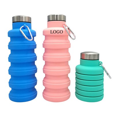 17 oz Collapsible Water Bottle With Carabiner