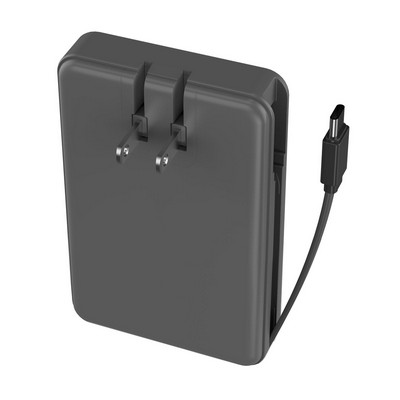 myCharge Amp Prong Portable Charger W/ Built-In Usb-C Cable & Wall Plug