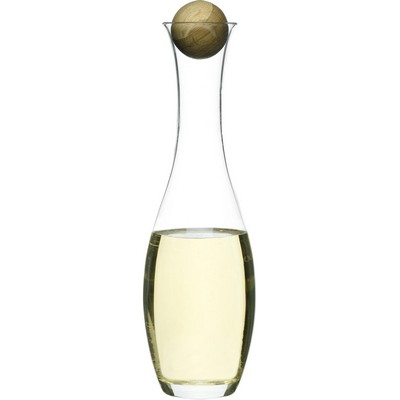 Sagaform Nature Glass White Wine/Water Carafe With Oak Stopper, 33Oz.