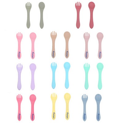 Baby Food Grade Complementary Silicone Spoon Fork Sets