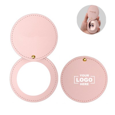 Compact PU Leather Makeup Mirror