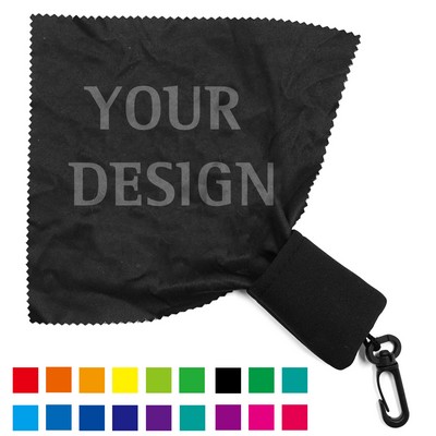 Customizable Microfiber Cleaning Cloth with Pouch