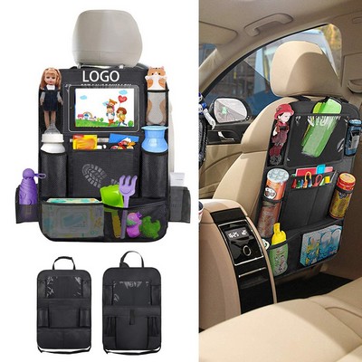 Oxford Fabric Car Back Seat Organizer Kick Mat Back Seat Protector