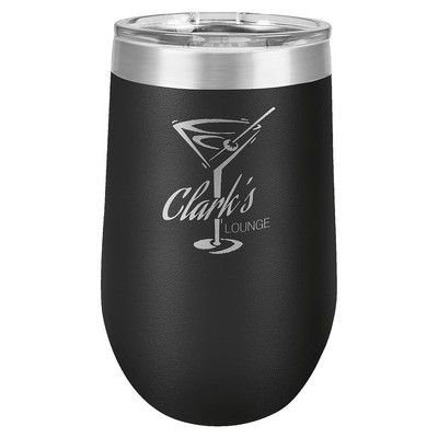 Black Polar Camel 16 oz Stemless Wine Tumbler with a Clear Lid