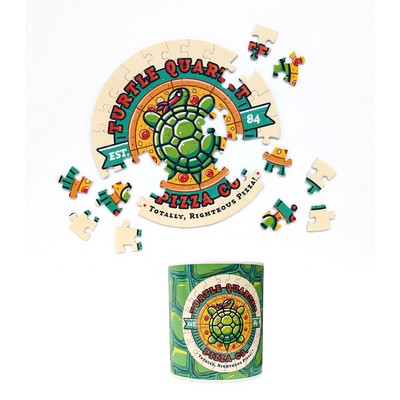 7.25" Round Diameter Jigsaw Puzzle (49pc) | Bagged w/Canister (3.375"W x 3.875H)