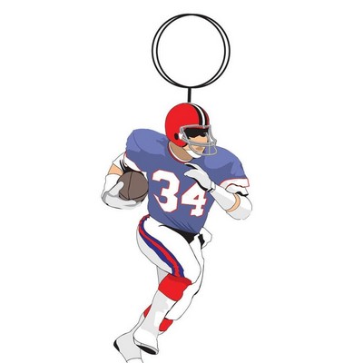 Football Player Key Chain w/Clear Mirrored Back (4 Square Inch)