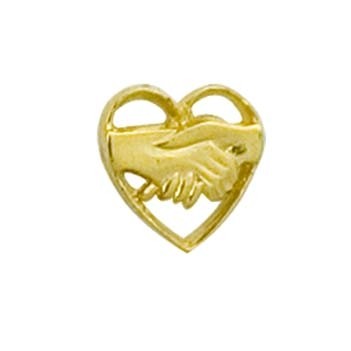 Heart w/Hands Cast Stock Jewelry Pin