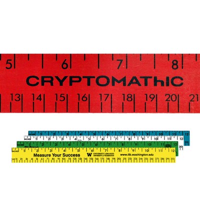 12" Enamel Wood Ruler w/English & Metric Scale