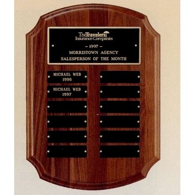 Airflyte Collection American Walnut Plaque w/ 12 Plates (11"x15")