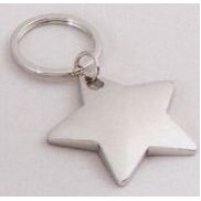 Star Shaped Polished Silver Keyrings (1 7/8"x3")