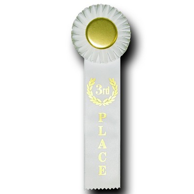 Stock Single Streamer 3rd Place Rosette Ribbon (3"x10")