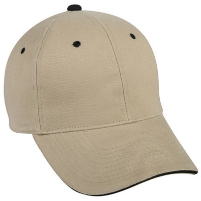 Brushed Twill Cap w/Sandwich Visor