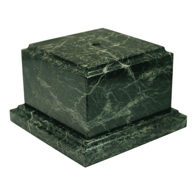 Jade Leaf Green Cube Marble Base w/Counter Sunk Hole (5½" x 3" x 5½")