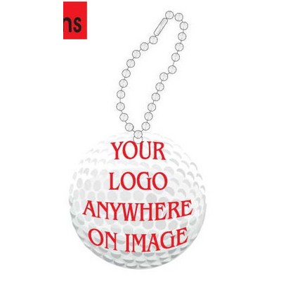 Golf Ball Promotional Key Chain w/ Black Back (3 Square Inch)