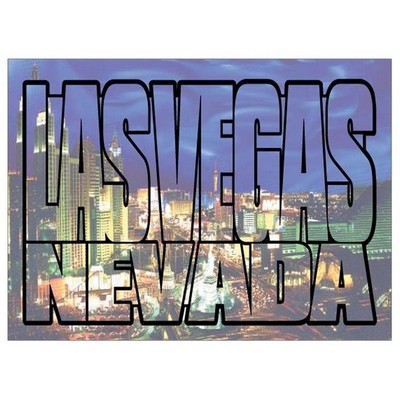 Las Vegas City Scape Rectangle Metal Photo Magnet (2"x3")