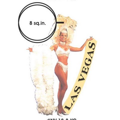 Vegas Showgirl in Yellow Key Chain w/Clear Mirrored Back (8 Square Inch)