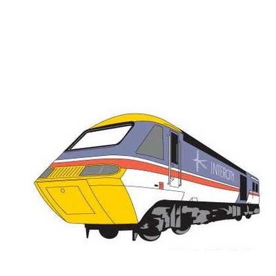 Modern Train Promotional Magnet w/ Strip Magnet (2 Square Inch)