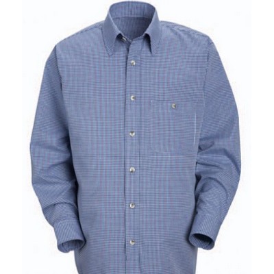 Red Kap® Men's Long Sleeve Mini-Plaid Uniform Shirt