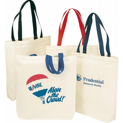 Canvas Shopping Tote Bag w/Gusset & 22" Handle