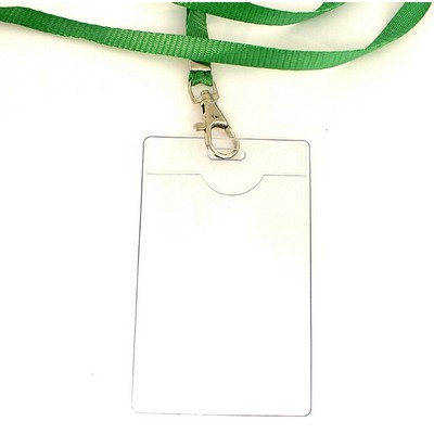 Clear Vinyl Badge Holder Lanyard Combination (3"x4")