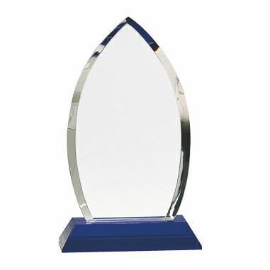 Ellegance Crystal Award with Blue Crystal Base (SANDBLASTING)