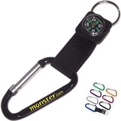 6cm Aluminum Carabiner w/Compass