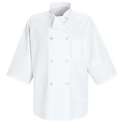 Red Kap™ Unisex Half Sleeve Eight Pearl Button Chef Coat - White