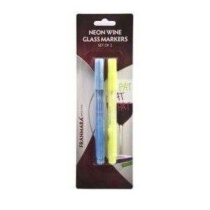 Yellow & Blue Neon Wine Glass Markers