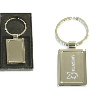 Straight Edged Shiny Chrome Finished Rectangular Metal Key Holder w/Gift Case