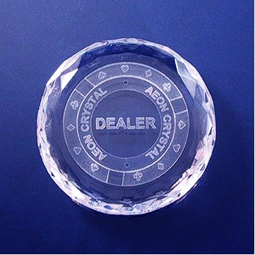 Beveled Optical Crystal Circle Paper Weight