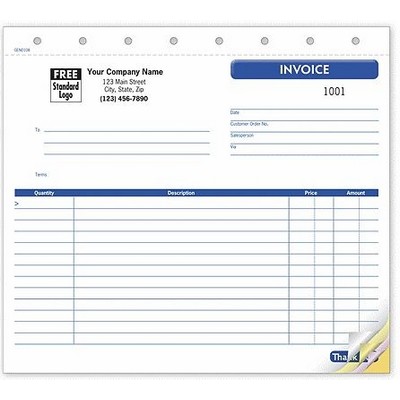 Small Lined Invoice Form (3 Part)