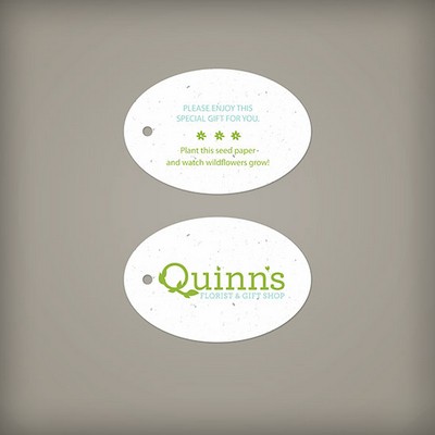 2-Sided Oval Seed Paper Tag