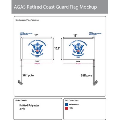 Coast Guard Retired Car Flags 10.5x15 inch Premium