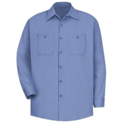 Red Kap™ Men's Long Sleeve Wrinkle Resistant Cotton Work Shirt - Light Blue