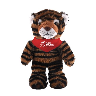 Soft Plush Stuffed Tiger with Bandana