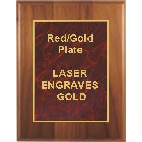 Cherry Plaque 6" x 8" - Red/Gold 4" x 6" Marbelized Plate