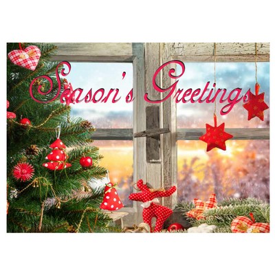 Rustic Window Season's Greetings Holiday Greeting Card