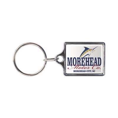 Domed Chrome Plated Key Tags - Small Rectangle (1.11"x1.63")