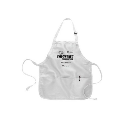 Medium Length Apron with Pouch - Overseas - White