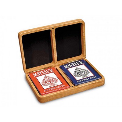 4.5" x 7" - Double Deck Hardwood Poker Box