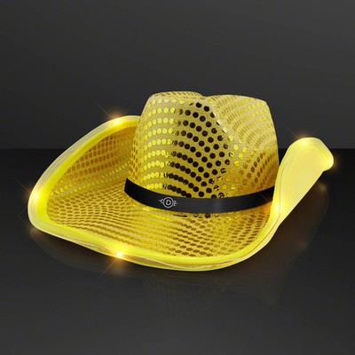 Shiny Gold Cowboy Hat with Black Band - Domestic Print