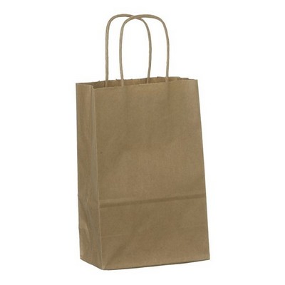 Natural Kraft Paper Gem Shopping Bag (5¼"x3¼"x8½")